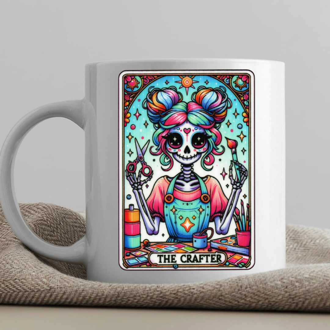 Tarot / Loteria Style Coffee Mug: The Crafter (v2)