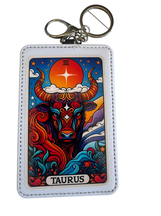 Zodiac Card Holder Keychain Wallet - Taurus