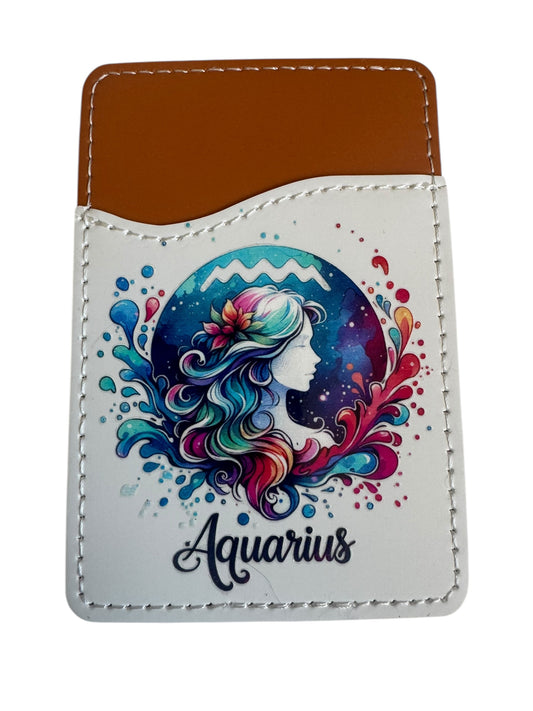 Zodiac Stick-On Phone Wallet - Aquarius