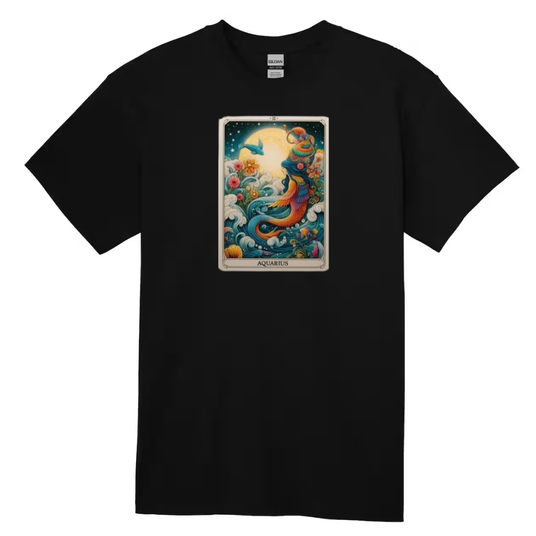 Zodiac Tarot  Style T-shirt : Aquarius