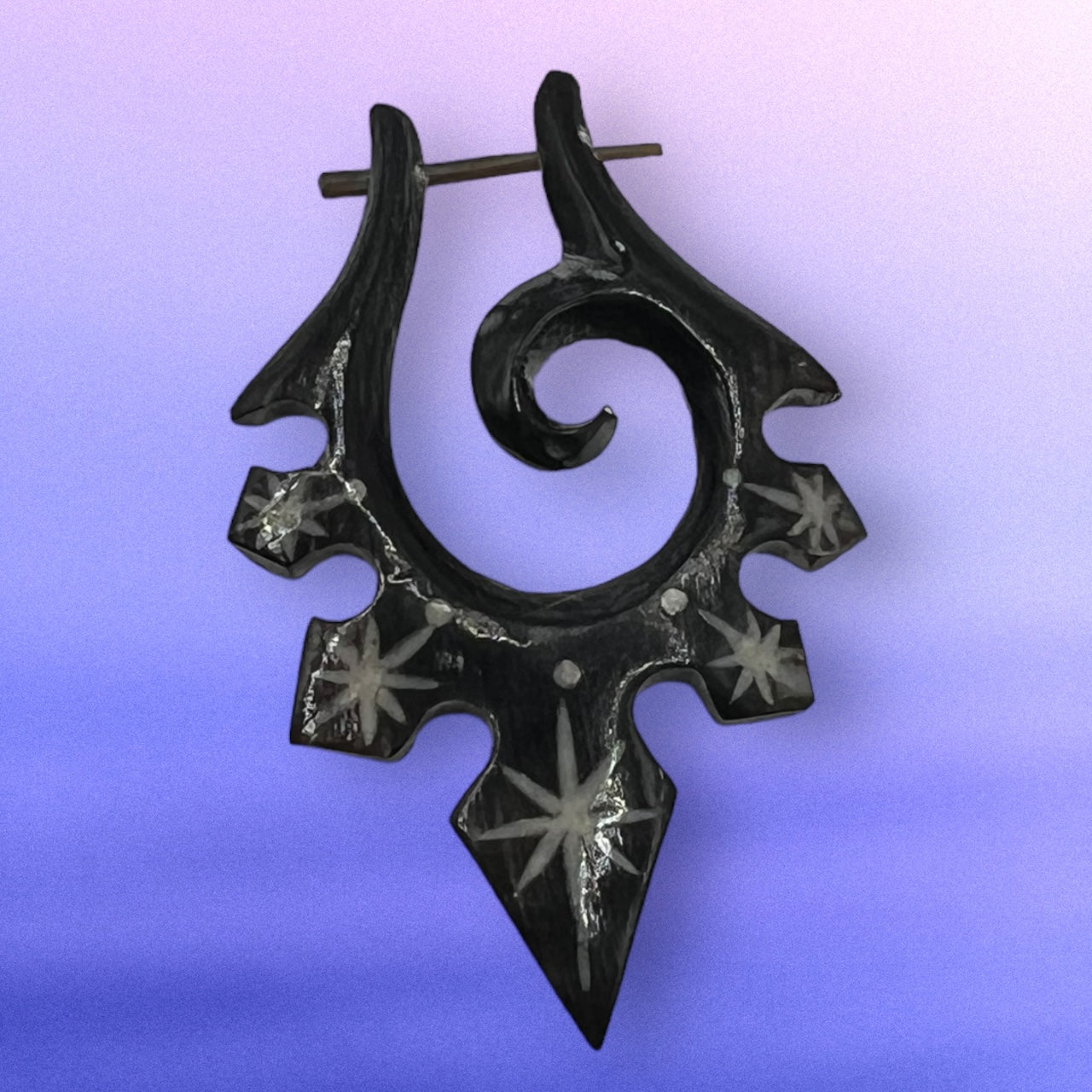 Tribal Horn - Wooden Earring