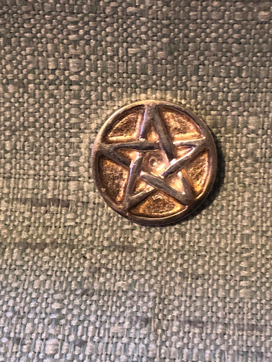 Pewter Pentagram Altar Coin