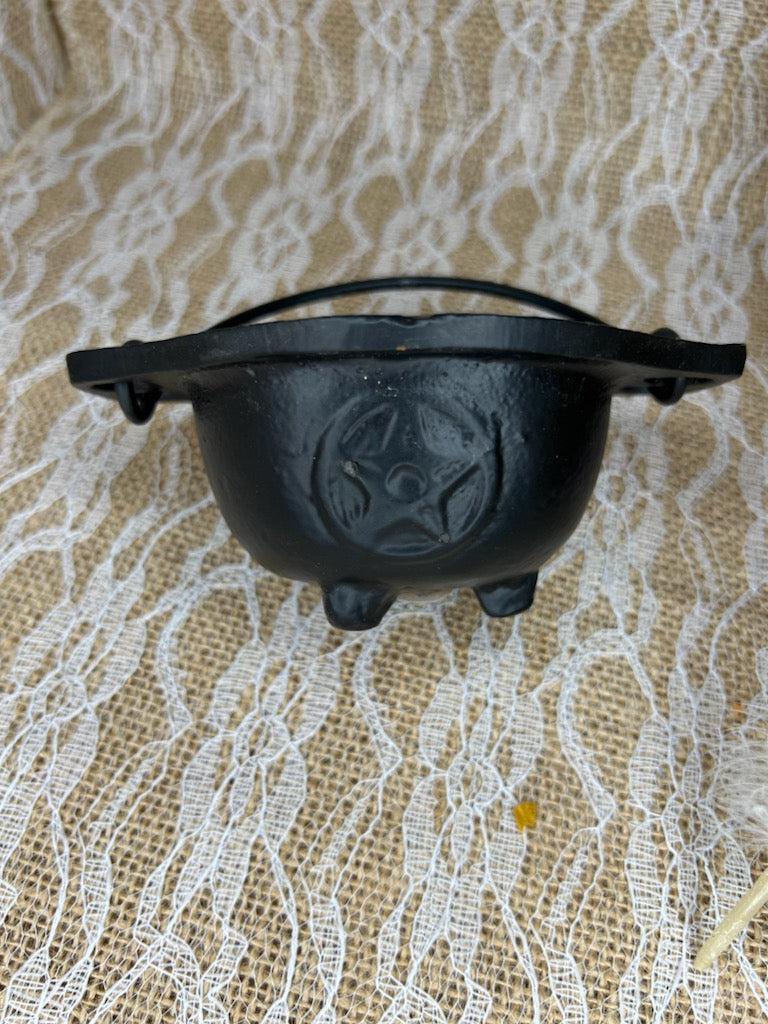 Pentagram 3" Cast Iron Cauldron