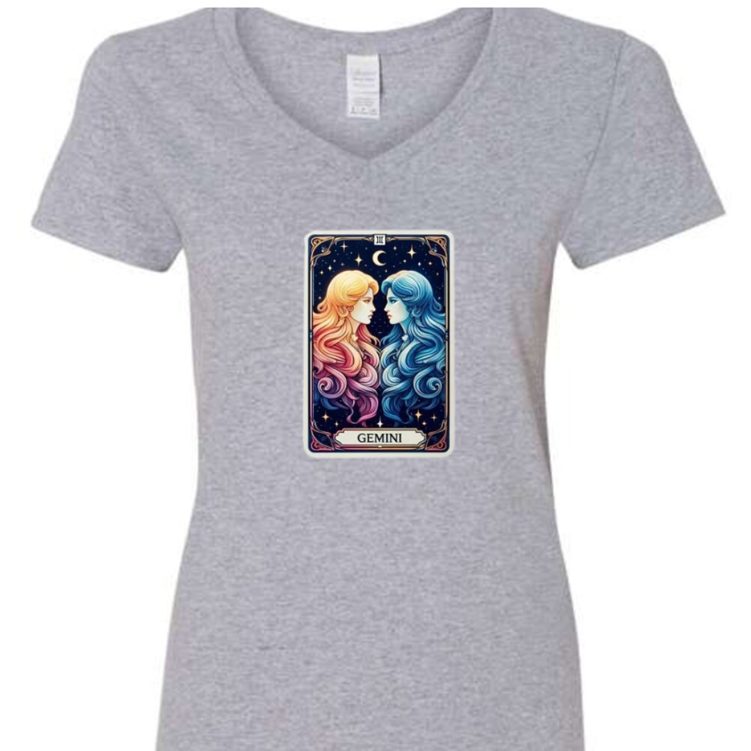 Zodiac Tarot  Style T-shirt : Gemini