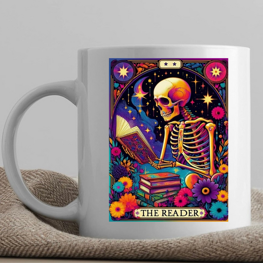 Tarot / Loteria Style Coffee Mug: The Reader