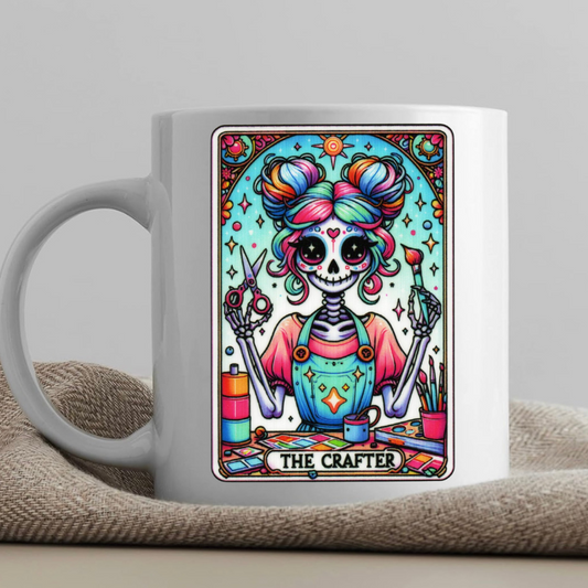 Tarot / Loteria Style Coffee Mug: The Crafter (v2)