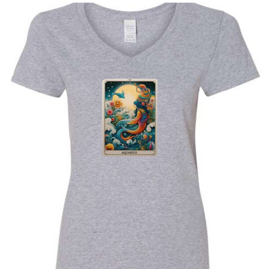 Zodiac Tarot  Style T-shirt : Aquarius