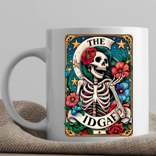 Tarot / Loteria Style Coffee Mug: The IDGAF