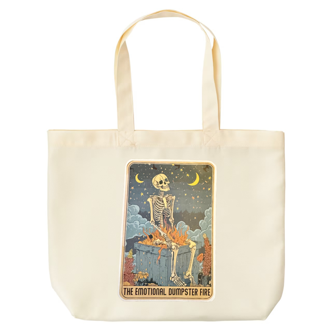 Tarot / Loteria Style Tote Bag : The Emotional Dumpster Fire