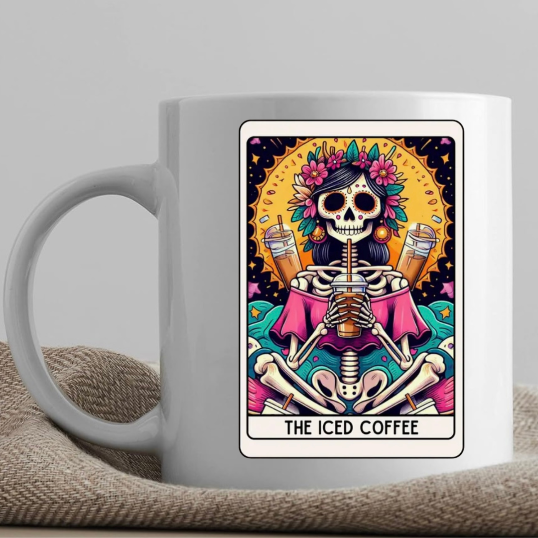 Tarot / Loteria Style Coffee Mug: The Iced Coffee