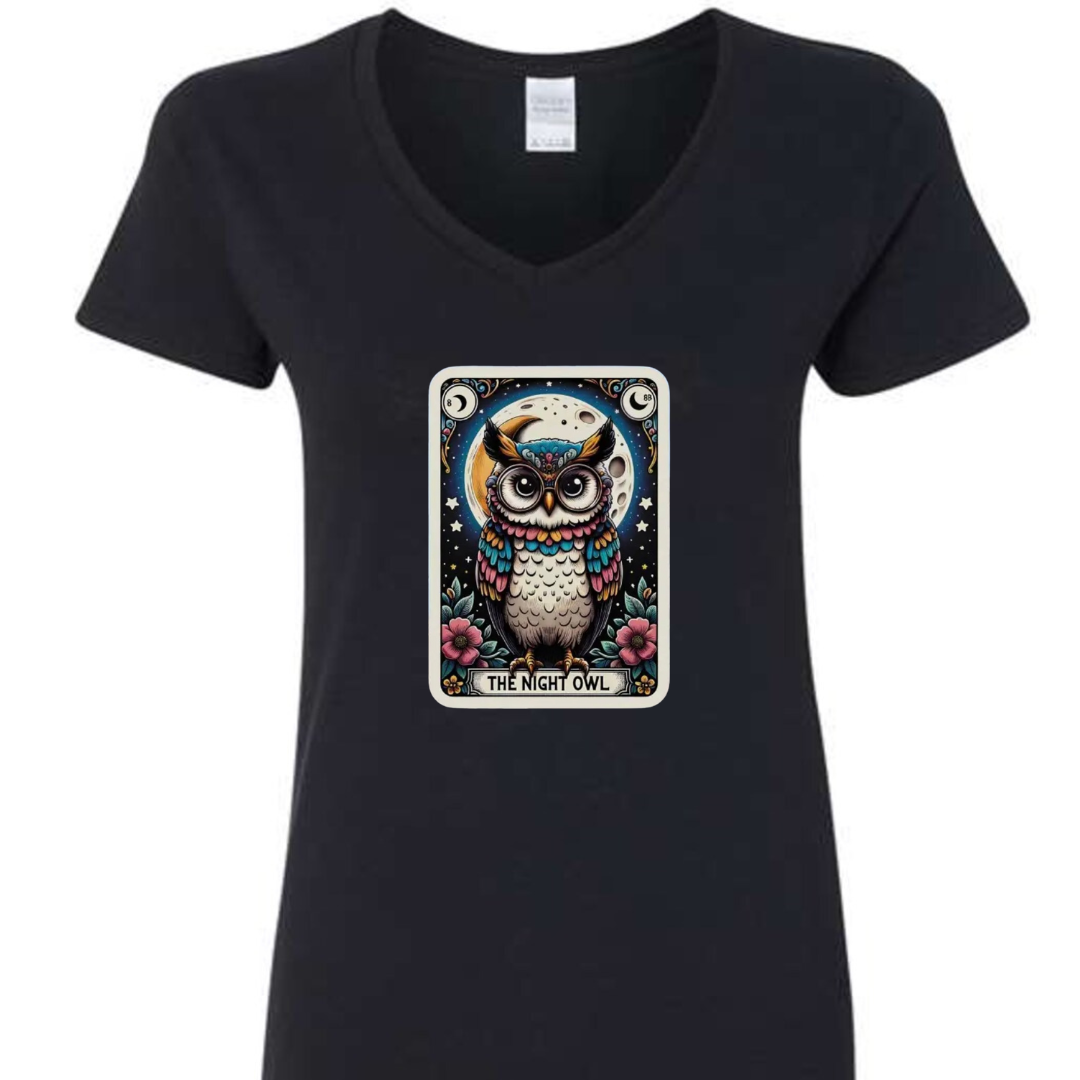 Tarot / Loteria Style T-shirt : The Night Owl