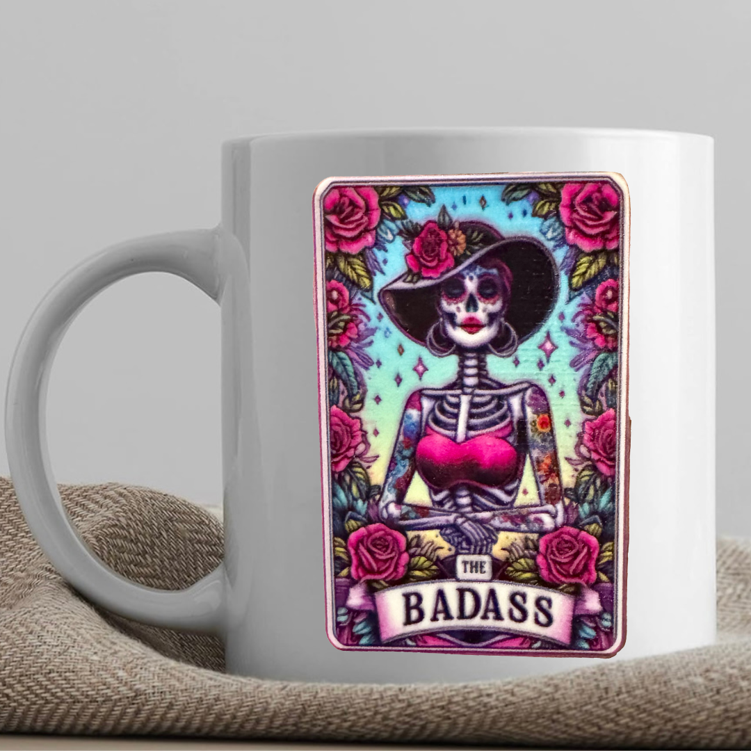 Tarot / Loteria Style Coffee Mug: The Badass