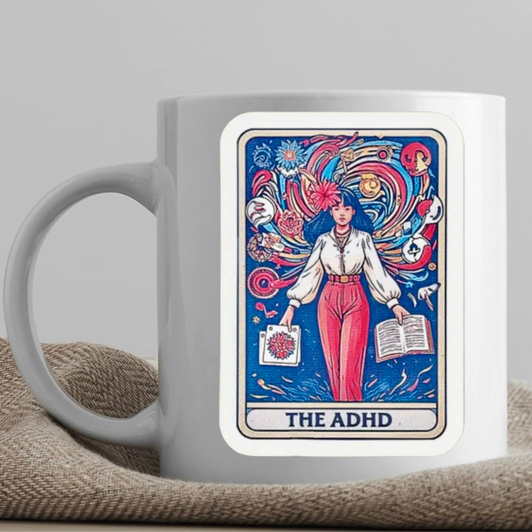 Tarot / Loteria Style Coffee Mug: The ADHD