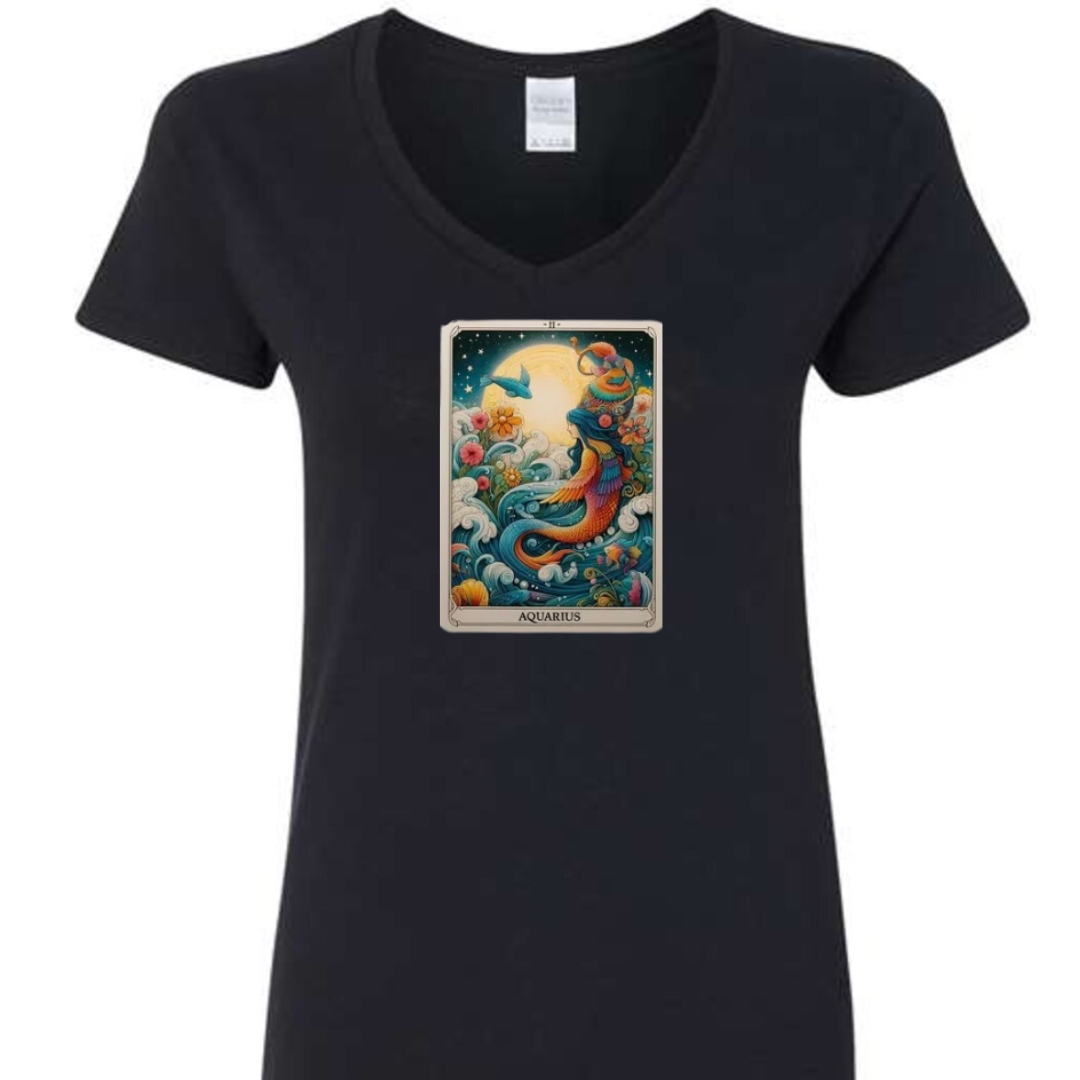 Zodiac Tarot  Style T-shirt : Aquarius