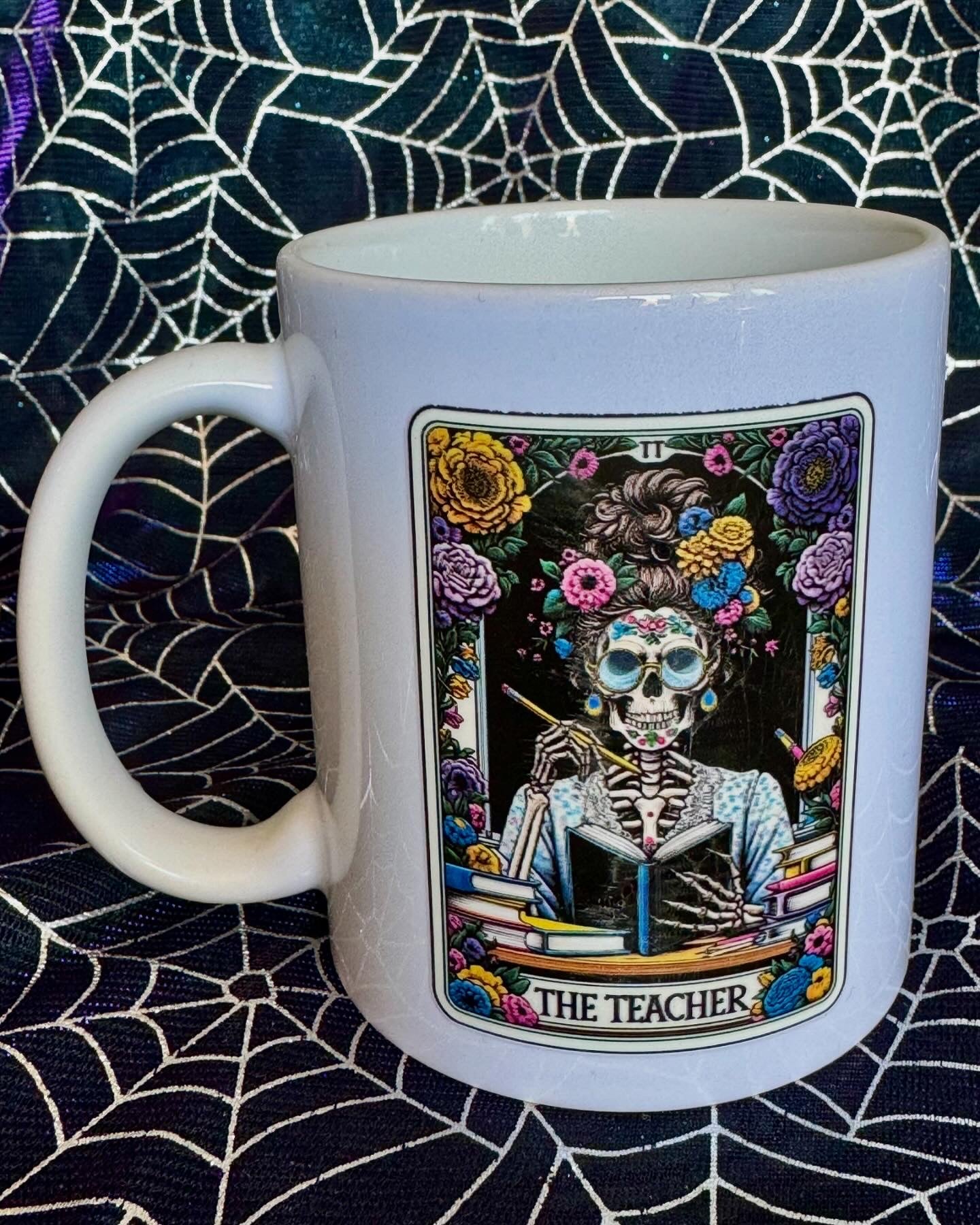 Tarot / Loteria Style Coffee Mug: The Teacher (v2)