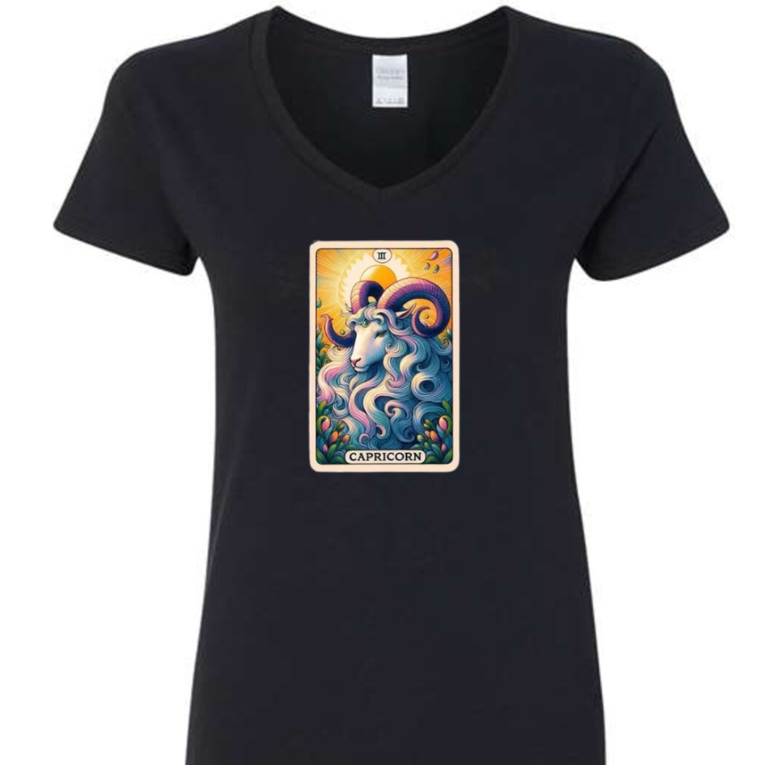 Zodiac Tarot  Style T-shirt : Capricorn