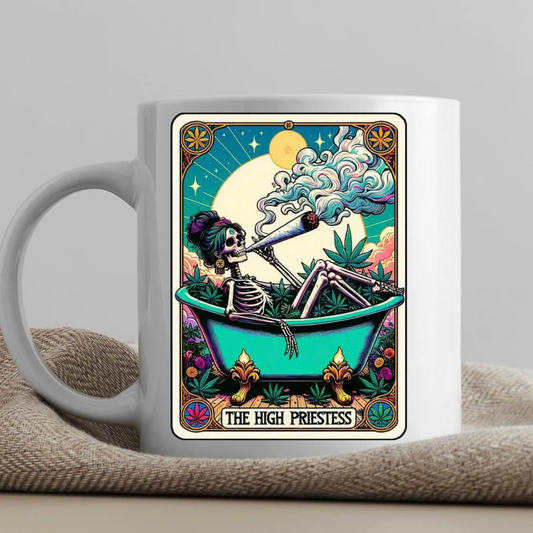 Tarot / Loteria Style Coffee Mug: The High Priestess