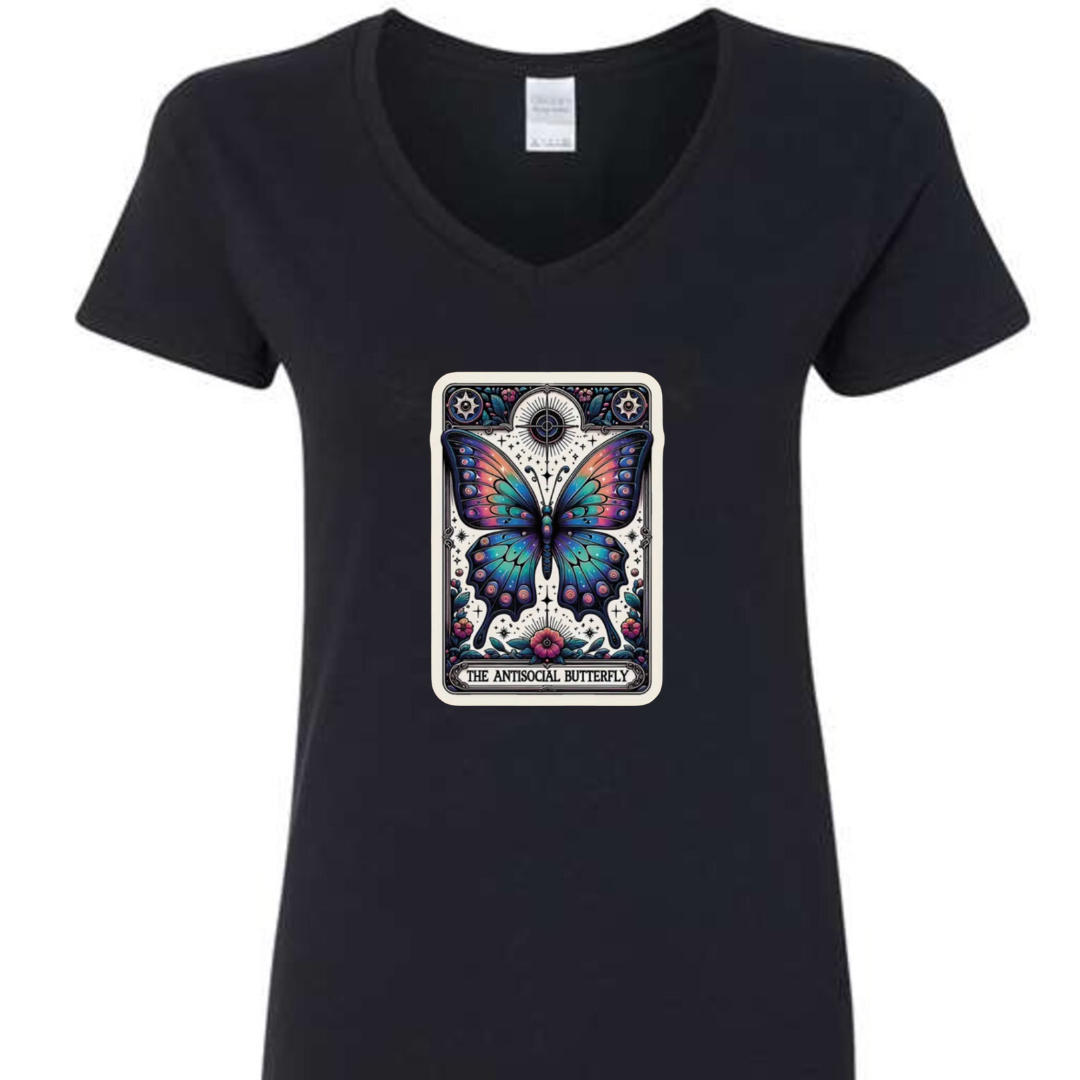 Tarot / Loteria Style T-shirt : The Antisocial Butterfly