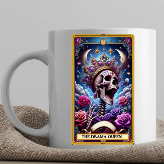 Tarot / Loteria Style Coffee Mug: The Drama Queen (v1)