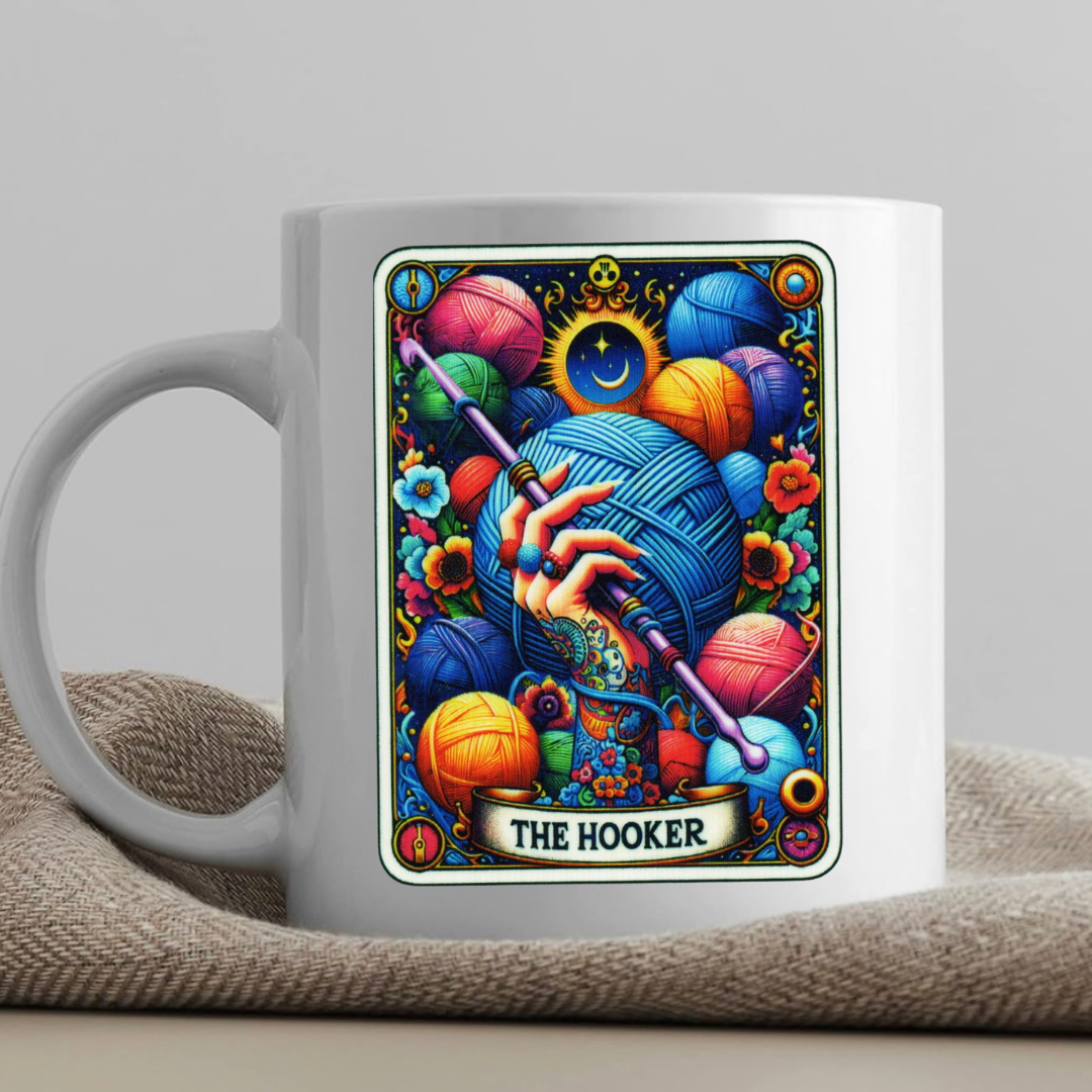 Tarot / Loteria Style Coffee Mug: The Hooker