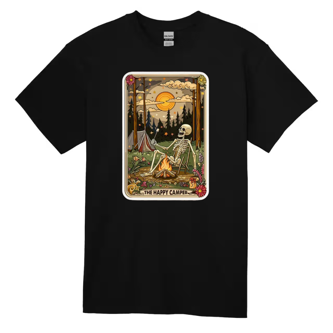 Tarot / Loteria Style T-shirt : The Happy Camper