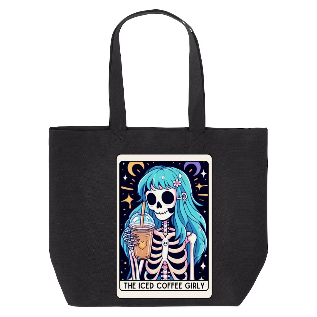 Tarot / Loteria Style Tote Bag : The Iced Coffee Girly