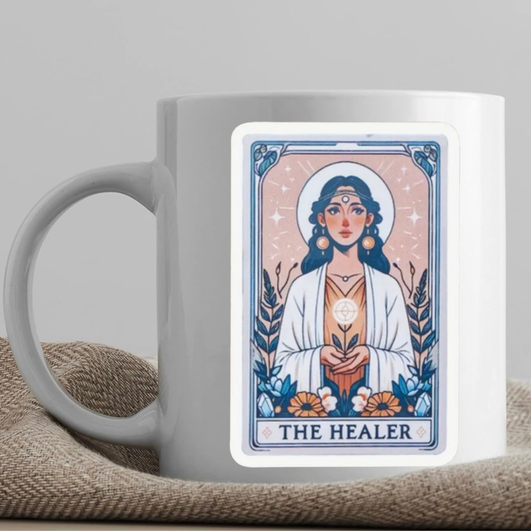 Tarot / Loteria Style Coffee Mug: The Healer