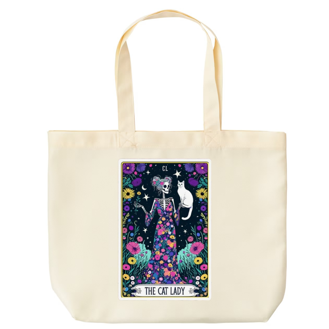 Tarot / Loteria Style Tote Bag : The Cat Lady