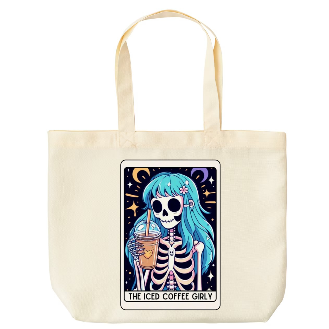 Tarot / Loteria Style Tote Bag : The Iced Coffee Girly