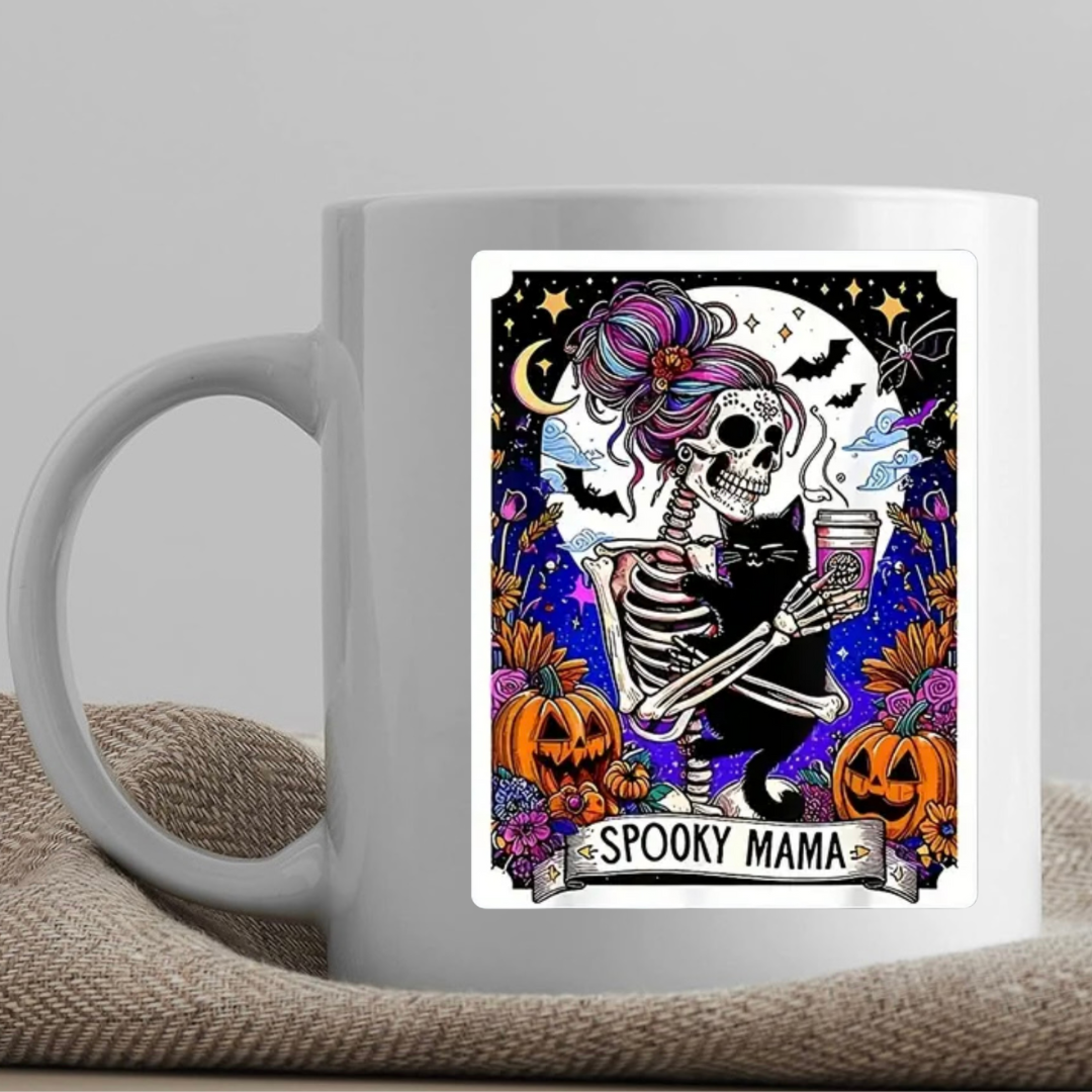 Tarot / Loteria Style Coffee Mug: Spooky Mama