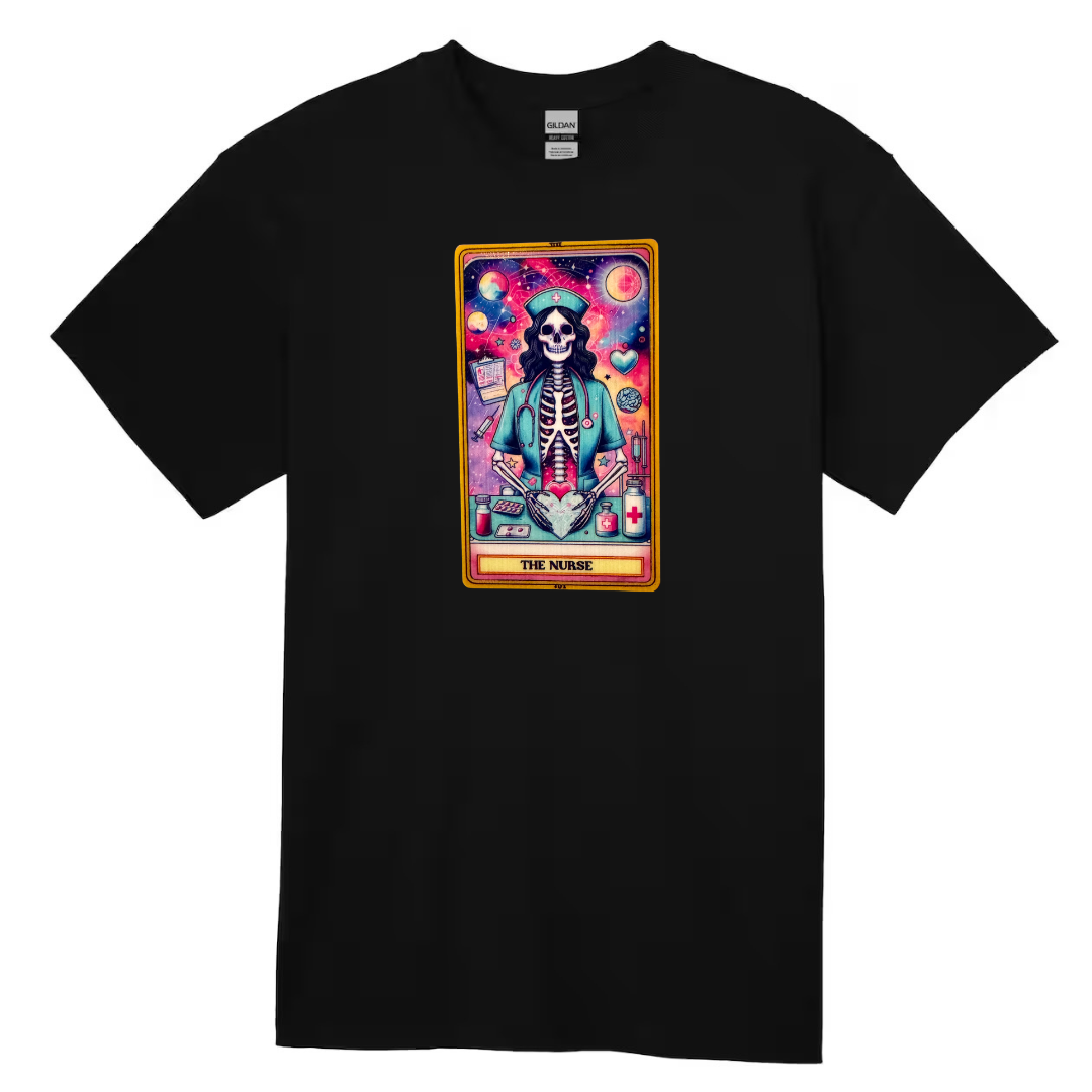 Tarot / Loteria Style T-shirt : The Nurse (v2)