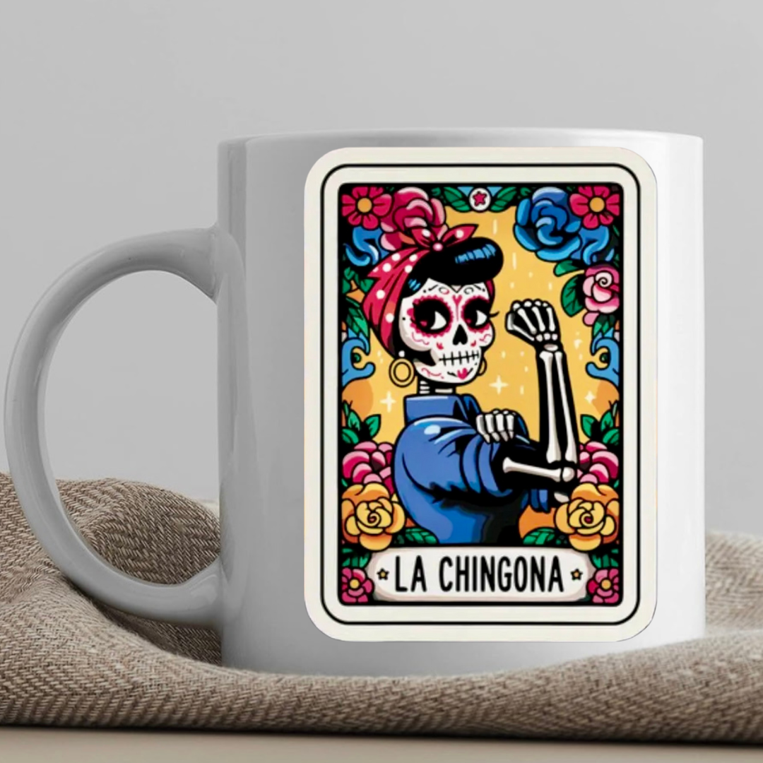 Tarot / Loteria Style Coffee Mug: La Chingona (v2)