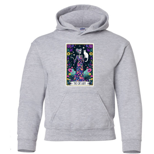 Tarot / Loteria Style Hoodie : The Cat Lady