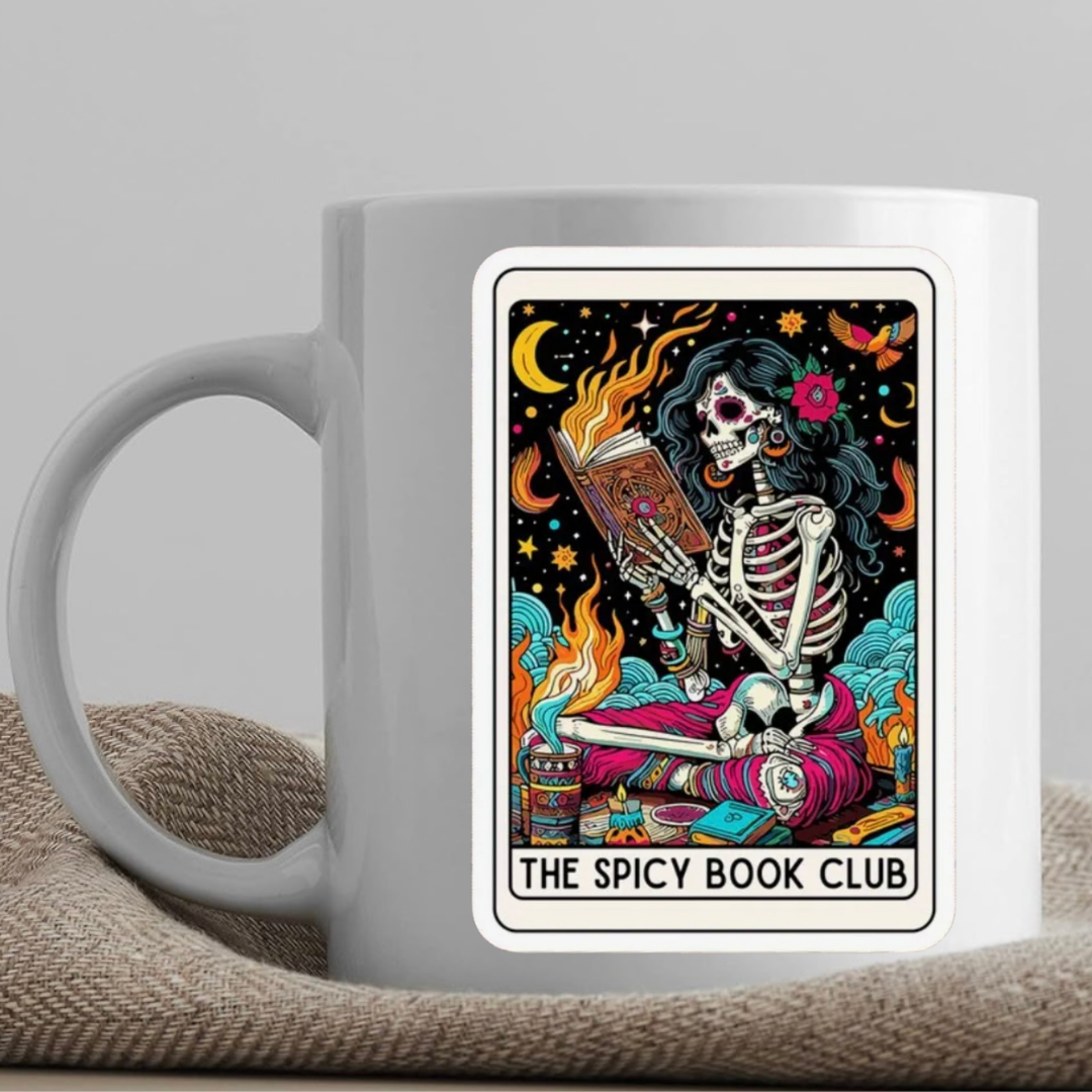 Tarot / Loteria Style Coffee Mug: The Spicy Book Club