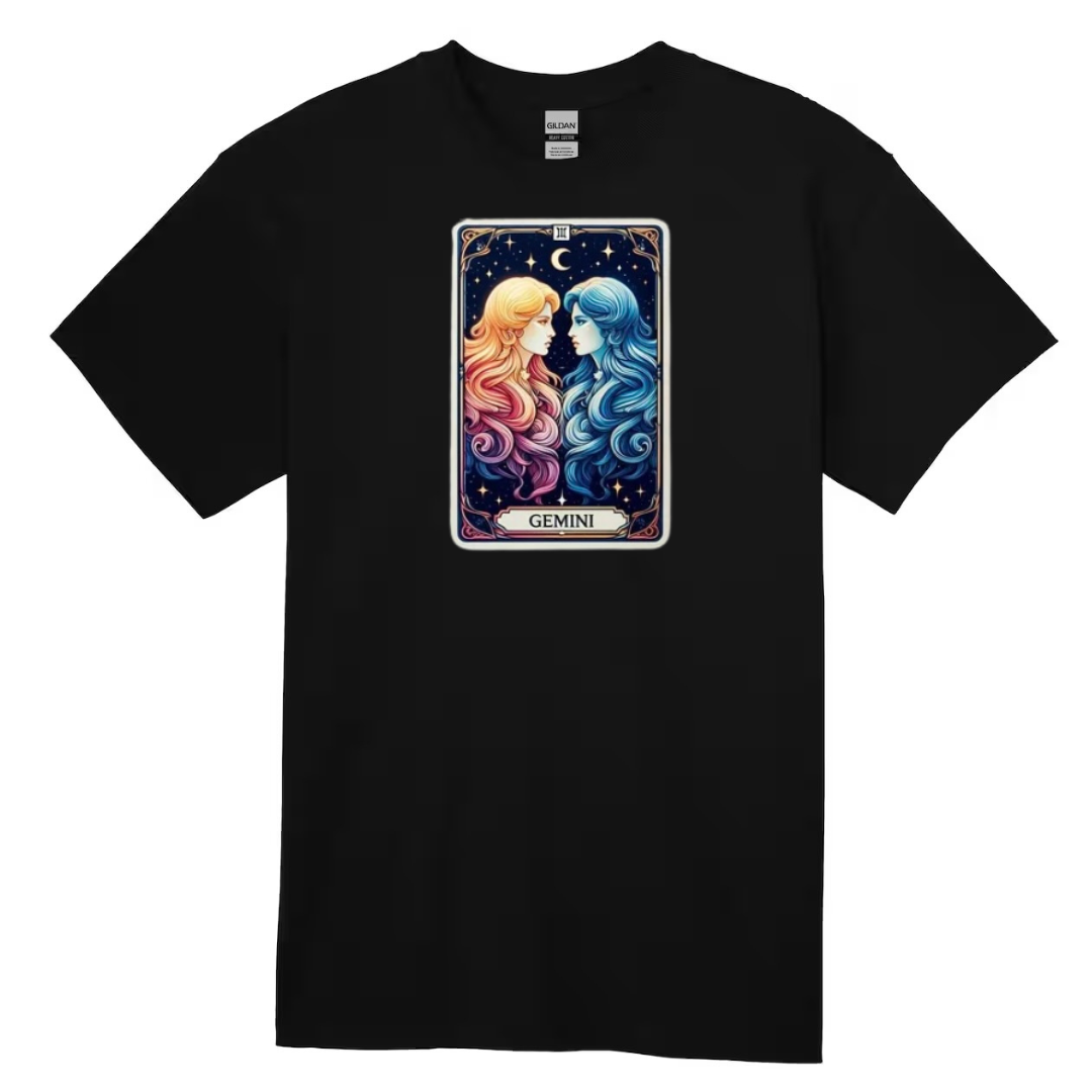 Zodiac Tarot  Style T-shirt : Gemini