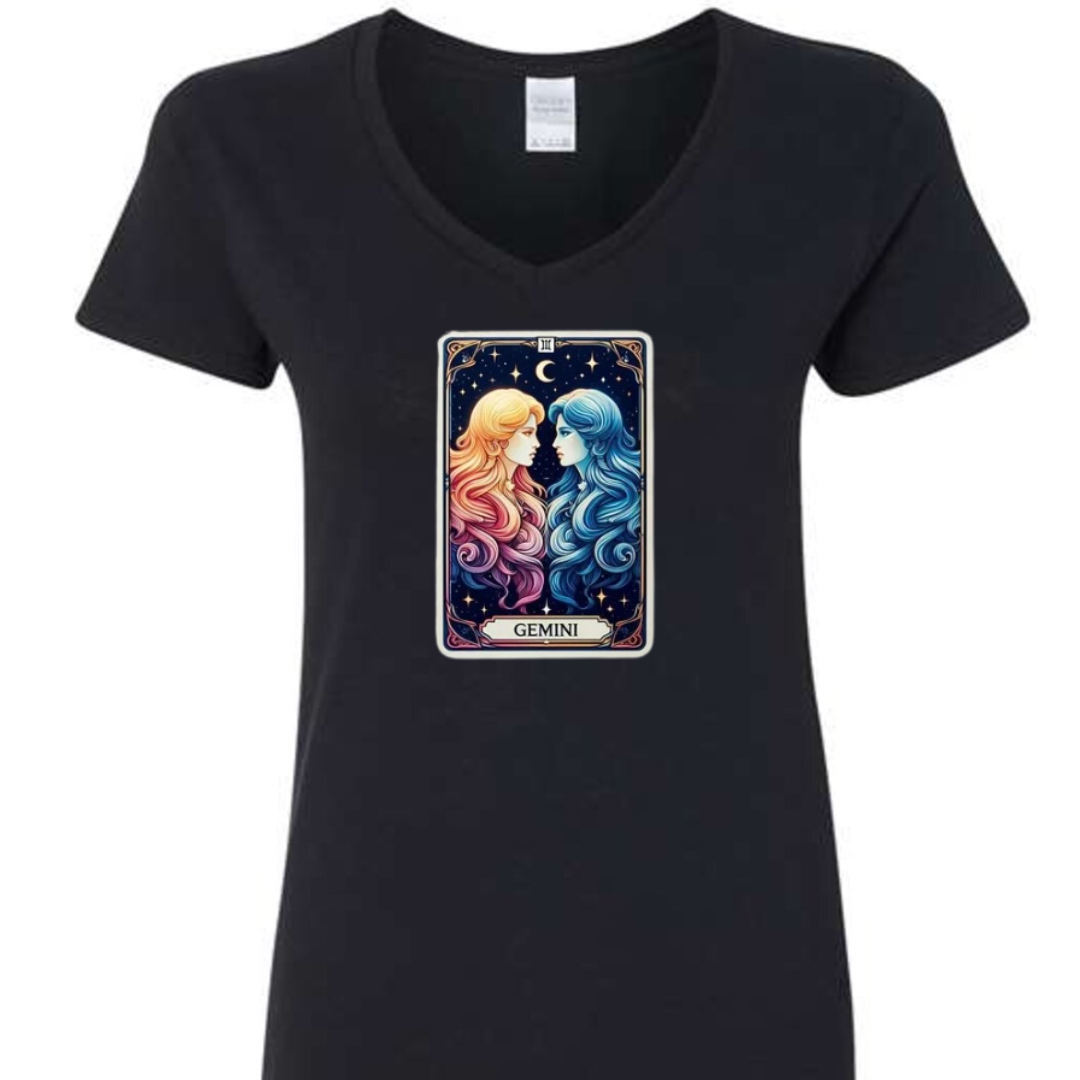 Zodiac Tarot  Style T-shirt : Gemini