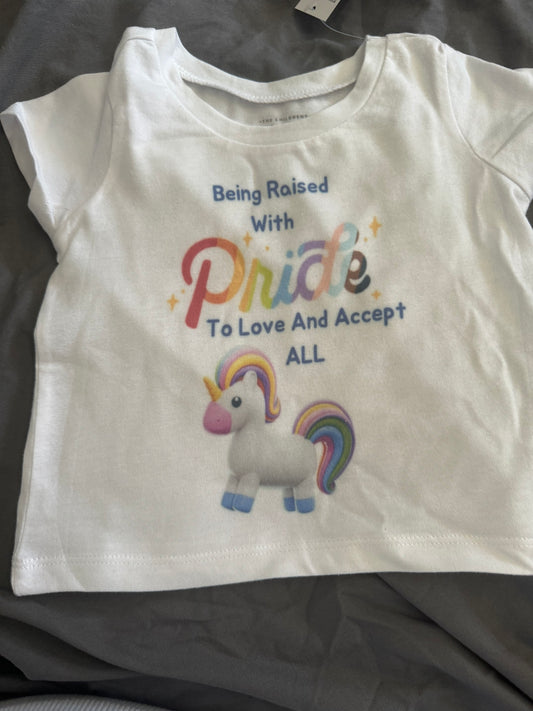 Raised with Pride Unicorn Kids Tee