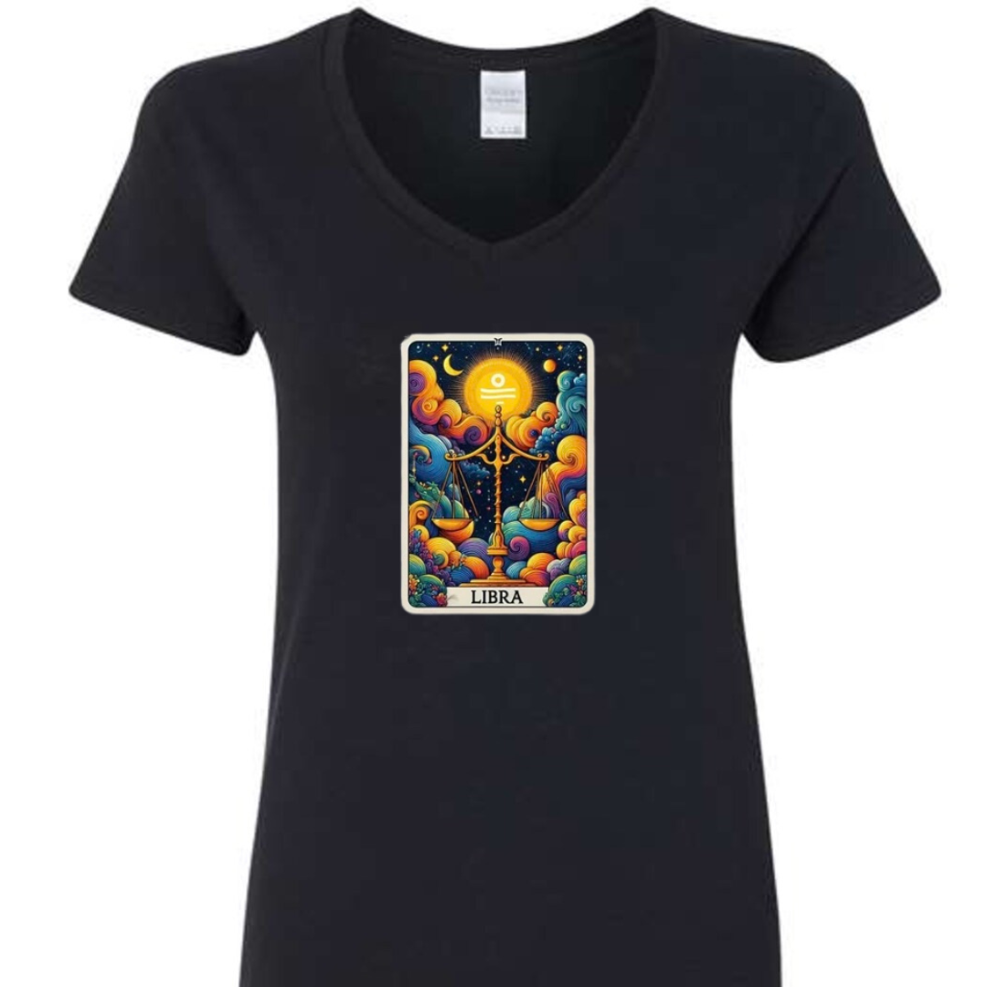 Zodiac Tarot  Style T-shirt : Libra