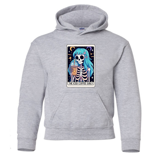 Tarot / Loteria Style Hoodie : The Iced Coffee Girly