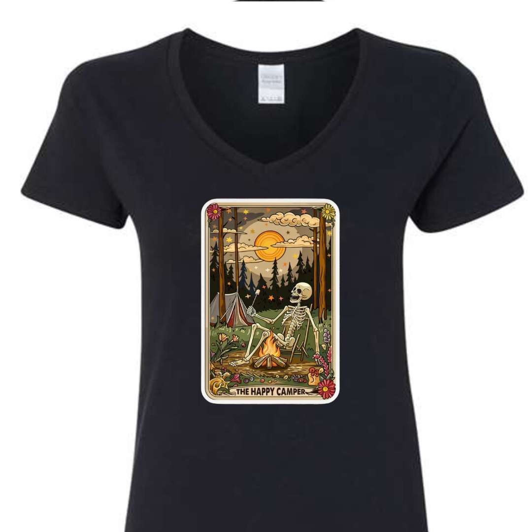 Tarot / Loteria Style T-shirt : The Happy Camper