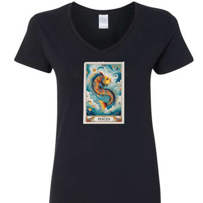 Zodiac Tarot  Style T-shirt : Pisces