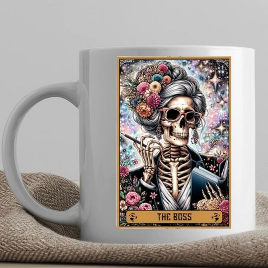 Tarot / Loteria Style Coffee Mug: The Boss