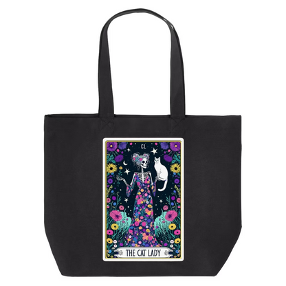 Tarot / Loteria Style Tote Bag : The Cat Lady