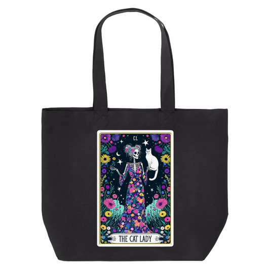 Tarot / Loteria Style Tote Bag : The Cat Lady