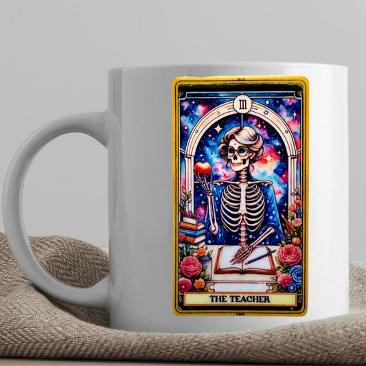 Tarot / Loteria Style Coffee Mug: The Teacher (v3)