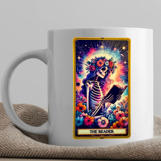 Tarot / Loteria Style Coffee Mug: The Reader