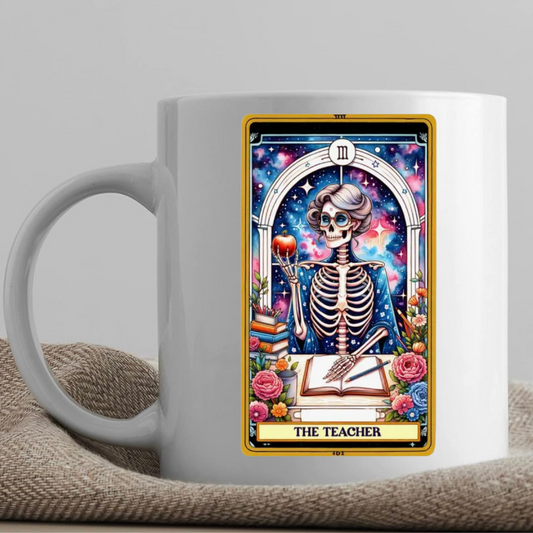 Tarot / Loteria Style Coffee Mug: The Teacher (v1)