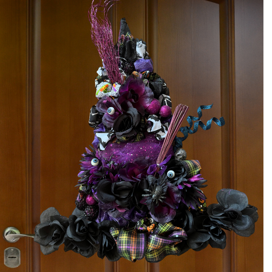 Handmade Witch Hat Halloween Wreath