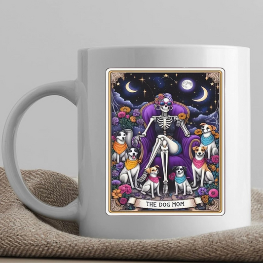 Tarot / Loteria Style Coffee Mug: The Dog Mom