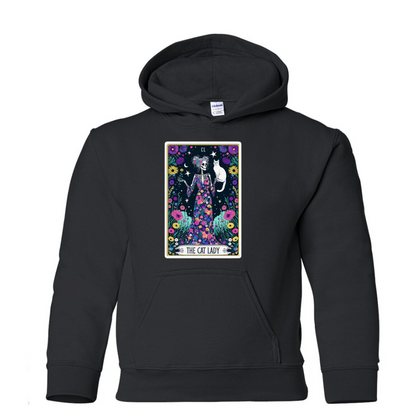 Tarot / Loteria Style Hoodie : The Cat Lady